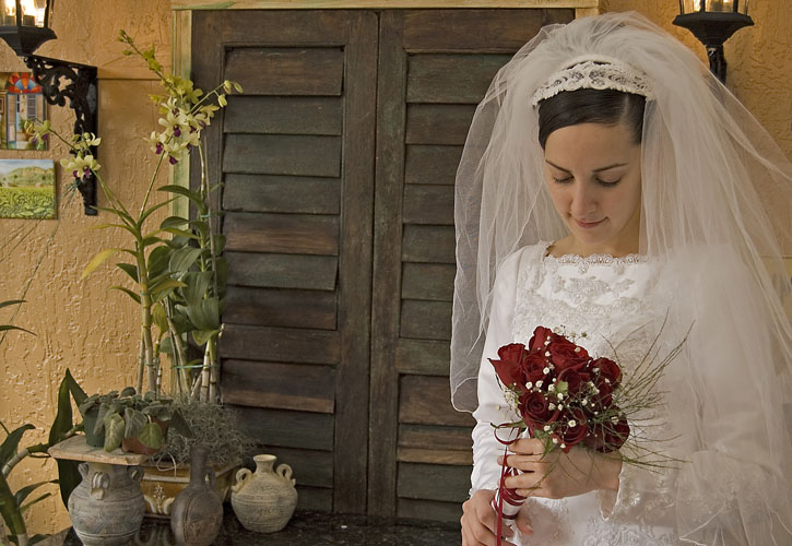 Bride-with-veil-and-flowers
