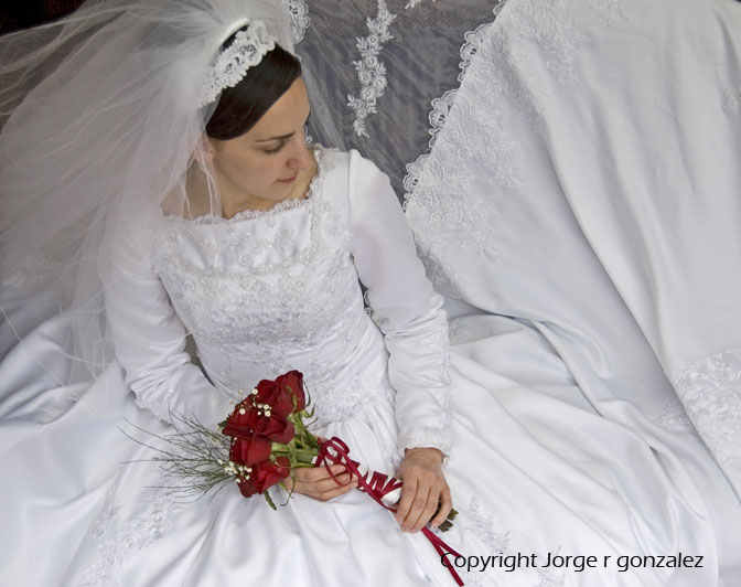 Full-spread-dress Bride-in-a-beautiful-wedding-dress