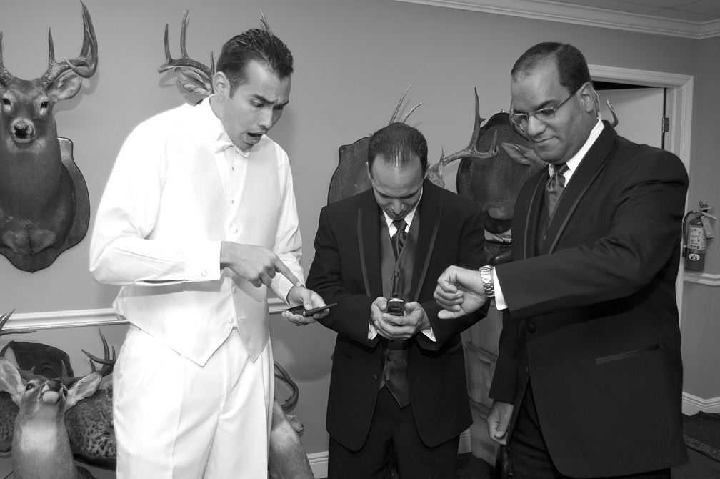 Groom checking the time before the wedding in miami Groom checking the time before the wedding in miami